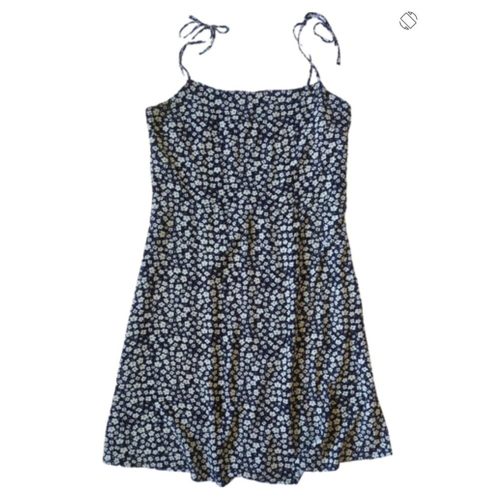 Mango floral mini dress in dark blue